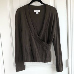 Calvin Klein petites green pullover sweater small